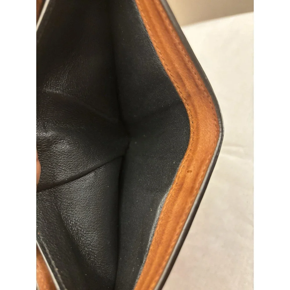 Auth YSL Paris Toasted  Brown Monogram Leather bifold wallet (No Clip)